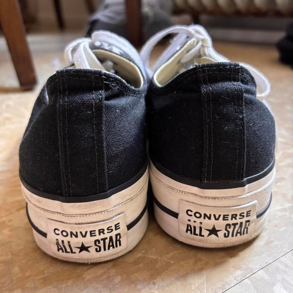 CONVERSE Black Platform Trainers - SIZE 9 - Picture 3 of 4
